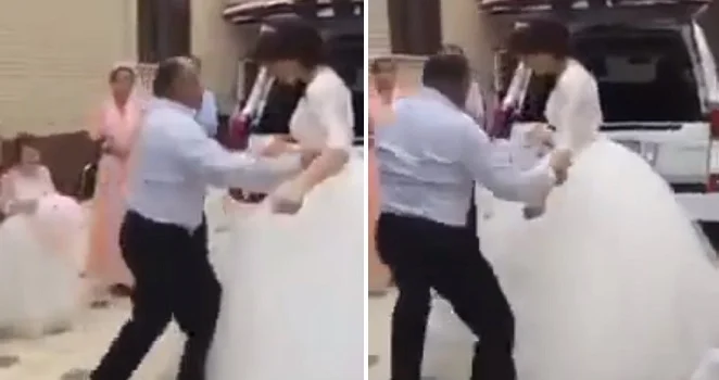 (Video) Watch what the father-in-law did to the bride when she was in the middle of the wedding…